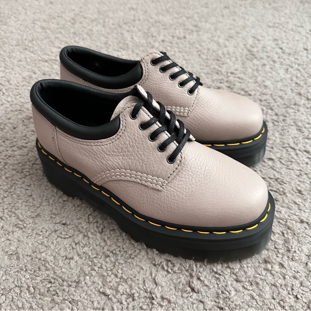 Dr. Martens 8035 Quad Pisa Leather Platform Casual Shoes Womens 8